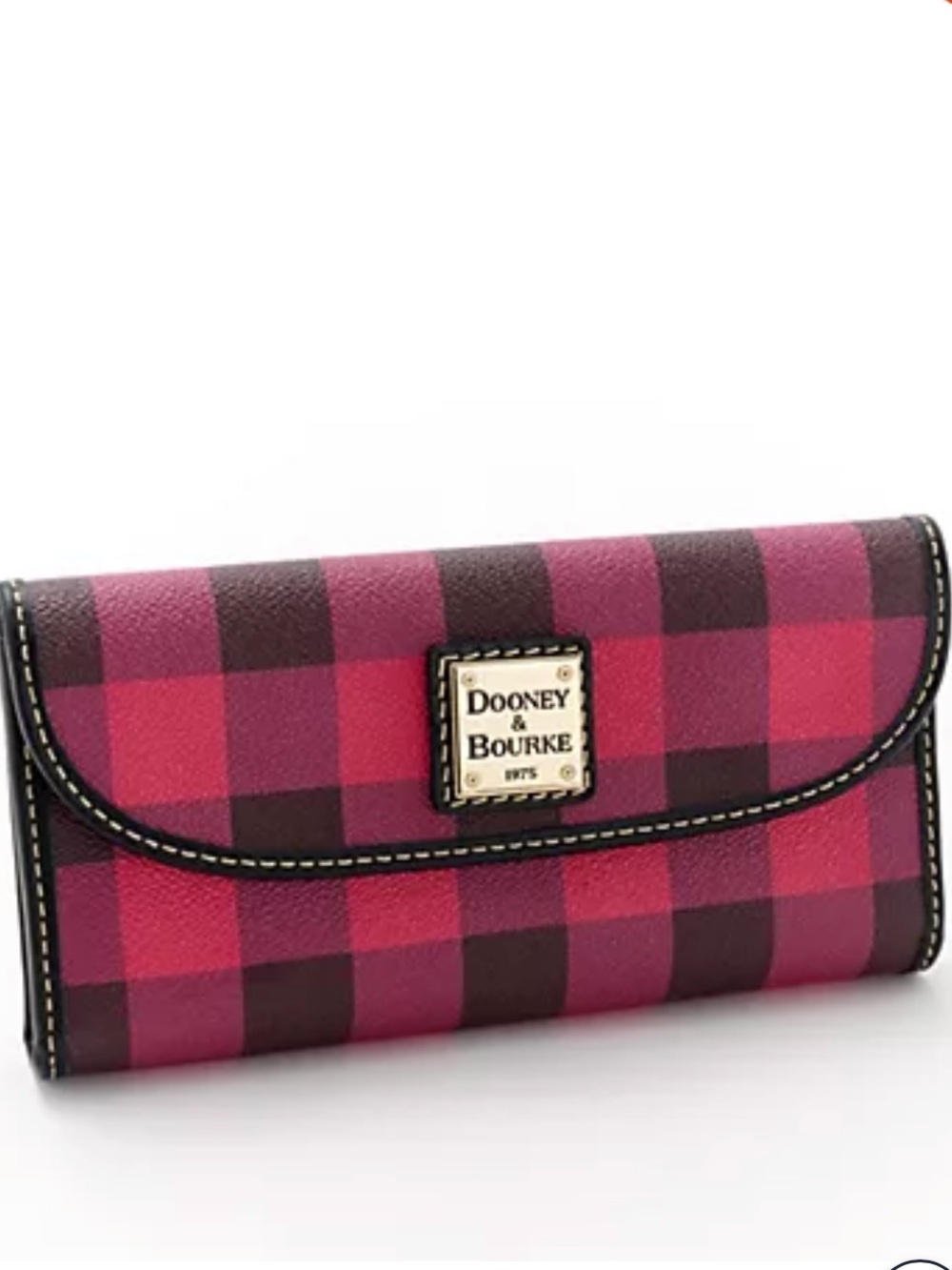 ❤️🖤 Dooney & Bourke Red Plaid Continental Clutch Wallet ❤️🖤